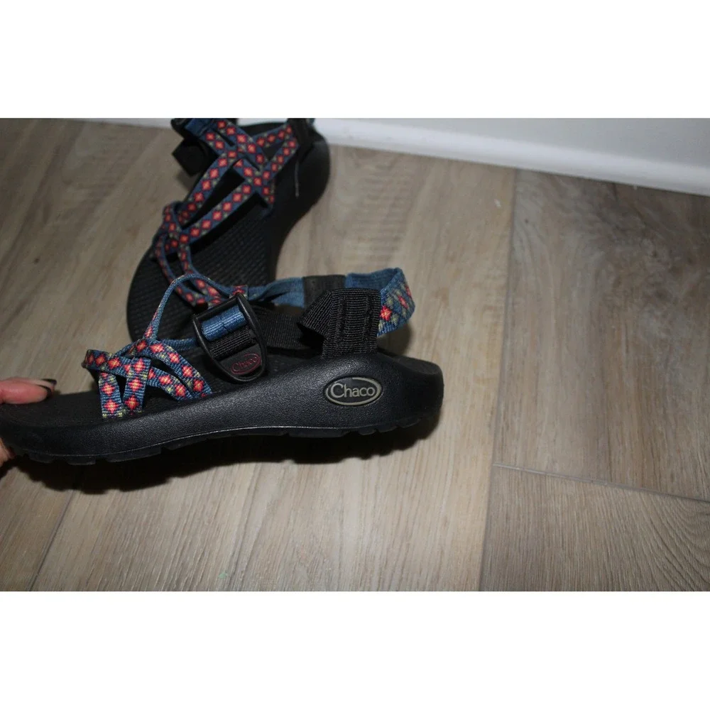 Chaco Kids Z/1 Ecotread Athletic Sandals Black Blue Red‎ Geometric Size 6